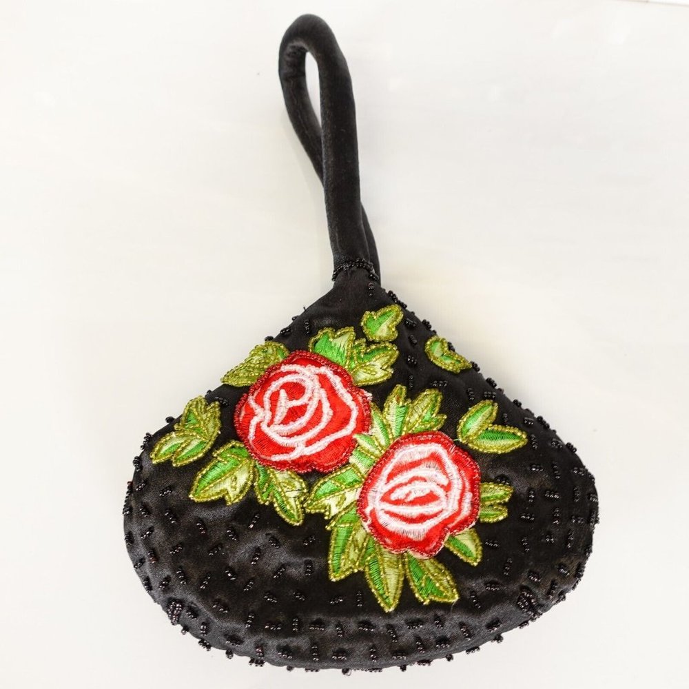 Bijoux Terner Purse Bag Evening Clutch Handbag Floral Beaded Embroidered Beggar - Picture 7 of 10